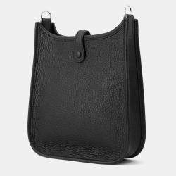 Hermes Black Taurillon Clemence TPM Evelyne 16 Shoulder Bag
