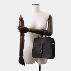 Hermes Black Taurillon Clemence Leather 25 Halzan Shoulder Bag 