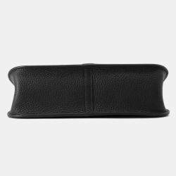 Hermes Black Taurillon Clemence Leather 25 Halzan Shoulder Bag 