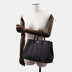 Hermes Black Negonda Leather Garden Party TPM Tote Bag