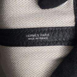 Hermes Black Negonda Leather Garden Party TPM Tote Bag