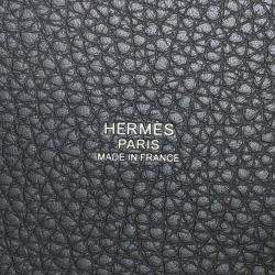 Hermes Ardoise Taurillon Clemence Leather Picotin Lock 18 Bucket Bag