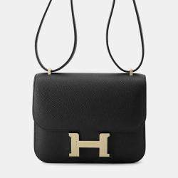 Hermes Black Epsom Leather Constance Mini Shoulder Bag