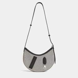 Hermes Ecru Black Sac P'tit Arcon Toile & Cuir Bag