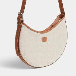 Hermes Ecru Beige Gold Sac P'tit Arcon Toile & Cuir Bag