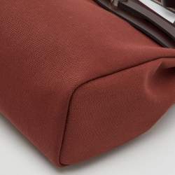 Hermès Rouge H/Ebene Toile and Leather Herbag Zip 31 Bag