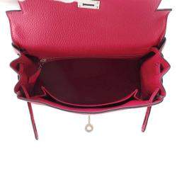 Hermes Kelly 25 Rose Mexico Togo Leather Top Handle Bag