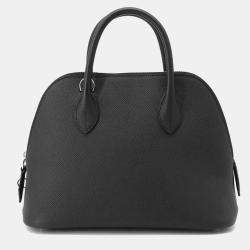 Hermes Bolide 1923 25 Black Epsom Leather Top Handle Bag