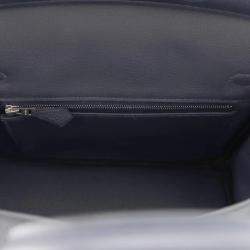 Hermes Birkin 25 Blue Nuit Togo Leather Top Handle Bag