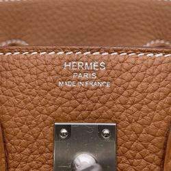 Hermes Birkin 25 Gold Togo Leather Top Handle Bag