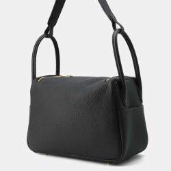 Hermes Lindy 26 Black Taurillon Clemence Leather Shoulder Bag