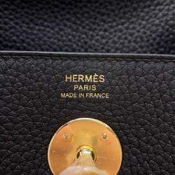 Hermes Lindy 26 Black Taurillon Clemence Leather Shoulder Bag