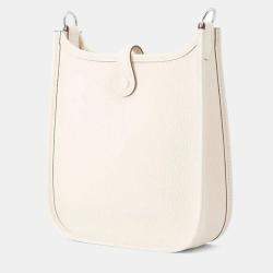 Hermes Evelyne Long TPM Nata Taurillon Clemence Leather Crossbody Bag