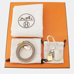 Hermes Kelly Retourne 25 Craie Togo Leather Top Handle Bag