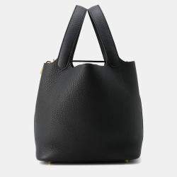 Hermès Black Taurillon Clemence Picotin Lock 22