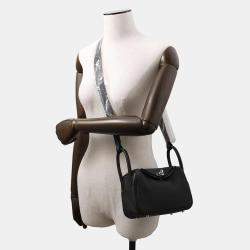 Hermes Lindy Mini Black Taurillon Clemence Leather Shoulder Bag