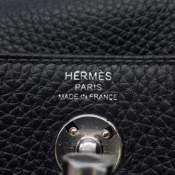 Hermes Lindy Mini Black Taurillon Clemence Leather Shoulder Bag