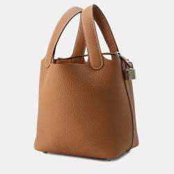 Hermes Picotin Lock 18 Gold Taurillon Clemence Leather Top Handle Bag