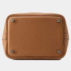 Hermes Picotin Lock 18 Gold Taurillon Clemence Leather Top Handle Bag