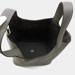 Hermes Gris Meyer Taurillon Clemence Picotin Lock Bag 18
