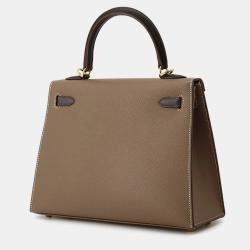 Hermes Tricolor Etoupe/Black/Ardoise Epsom Kelly Sellier Size 25