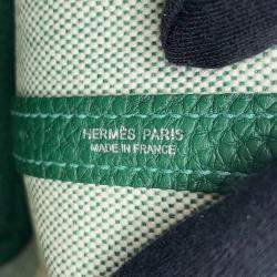 Hermes Vert Moyen Toile H Viking Negonda Leather Neo Garden Size 23