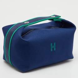 Hermès Marine Toile Large Bride-A-Brac Pouch