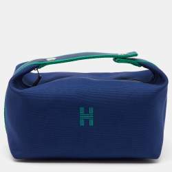 Hermès Marine Toile Large Bride-A-Brac Pouch