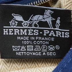Hermès Marine Toile Large Bride-A-Brac Pouch