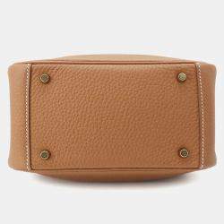 Hermes Lindy Mini Gold Taurillon Clemence Leather Shoulder Bag