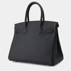 Hermes Birkin 30 Black Togo Leather Top Handle Bag