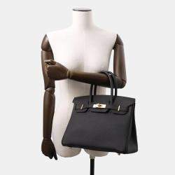 Hermes Birkin 30 Black Togo Leather Top Handle Bag