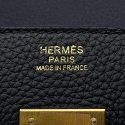 Hermes Birkin 30 Black Togo Leather Top Handle Bag