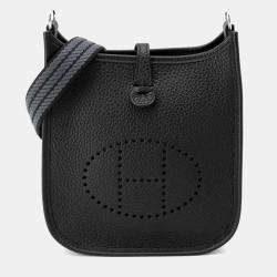 Hermes Evelyne TPM  Amazon sangle Cordage Long Black/Grimisty Taurillon Clemence  