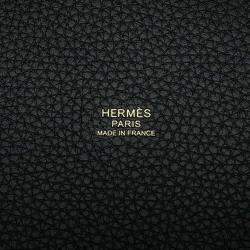 Hermes Picotin Lock 18 Black Taurillon Clemence Leather Top Handle Bag