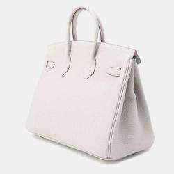 Hermes Birkin 25 Pearl Grey Togo Leather Top Handle Bag