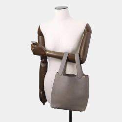 Hermes Picotin Lock 22 Gris Meyer Taurillon Clemence Leather Top Handle Bag
