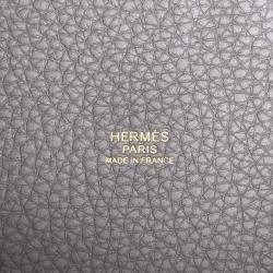 Hermes Picotin Lock 22 Gris Meyer Taurillon Clemence Leather Top Handle Bag