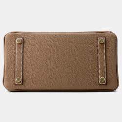 Hermes Birkin 25 Etoupe Togo Leather Top Handle Bag