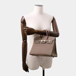 Hermes Birkin 25 Etoupe Togo Leather Top Handle Bag