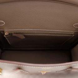Hermes Birkin 25 Etoupe Togo Leather Top Handle Bag