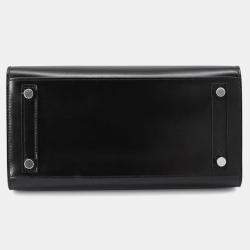 Hermes Birkin 25 Sellier Black Box Calf Leather Top Handle Bag