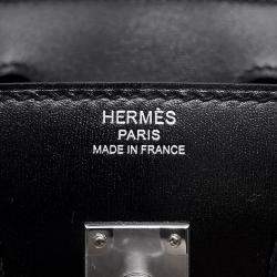 Hermes Birkin 25 Sellier Black Box Calf Leather Top Handle Bag