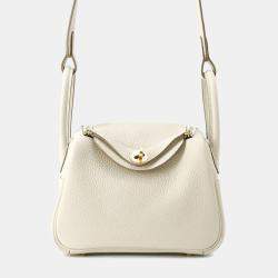 Hermes Lindy Mini Craie Taurillon Clemence Leather Shoulder Bag