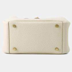 Hermes Lindy Mini Craie Taurillon Clemence Leather Shoulder Bag