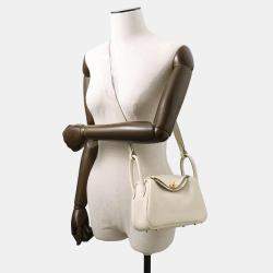 Hermes Lindy Mini Craie Taurillon Clemence Leather Shoulder Bag