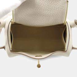 Hermes Lindy Mini Craie Taurillon Clemence Leather Shoulder Bag