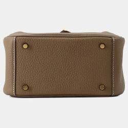 Hermes Lindy Mini Etoupe Taurillon Clemence Leather Shoulder Bag