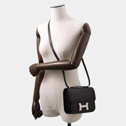 Hermes Constance Mini Black Box Calf Leather Crossbody Bag