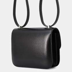 Hermes Constance Mini Black Box Calf Leather Crossbody Bag